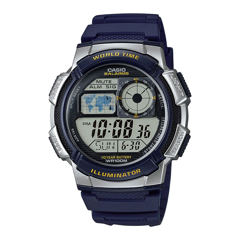 Casio AE-1000W-2AVDF Blue WR 100 Box-Garansi - Jam Tangan Original