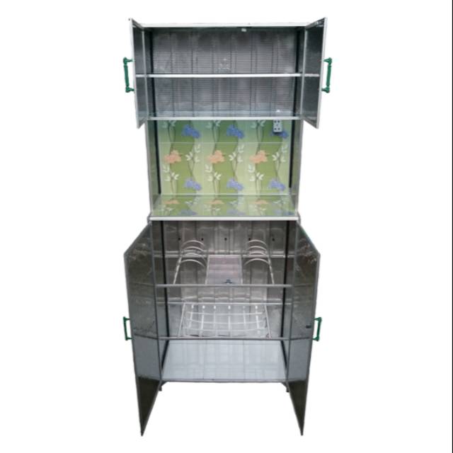 RAK PIRING  LEMARI  DAPUR ALUMINIUM  MINI 2 PINTU Shopee 