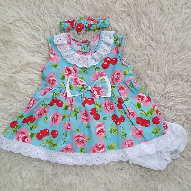 Dress Cherry / Dress Anak Morif Cherry