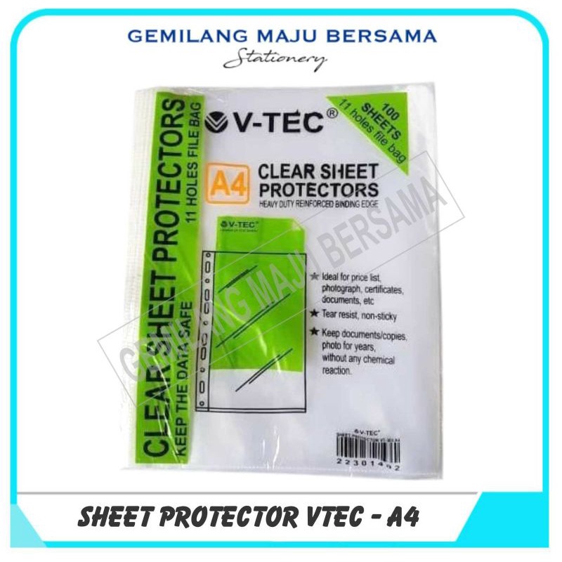 

Sheet Protector / Pocket File V-Tec A4 (Isi 10lb / Pack)