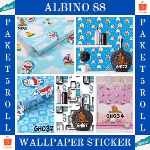 Wallpaper dinding Helo Kity Keropi / wallsticker doraemon hello kitty TERBAIK TERMURAH 45cm x 1m