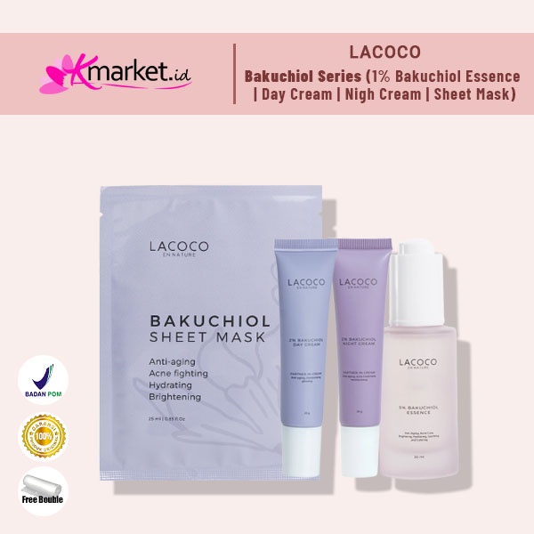 LACOCO BAKUCHIOL SERIES- LACOCO 5% BAKUCHIOL ESSENCE | DAY CREAM | NIGHT CREAM | SHEET MASK