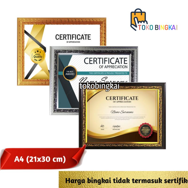 Bingkai Foto A4 Murah, Frame Foto A4 Murah, Bingkai Ukir A4 Murah (21x30 cm) Bingkai Sertifikat A4