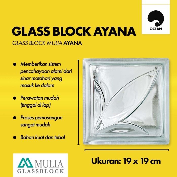 GLASS BLOCK DINDING MULIA / GLASS BLOK KACA RUMAH | AYANA - 1 dus (6buah)