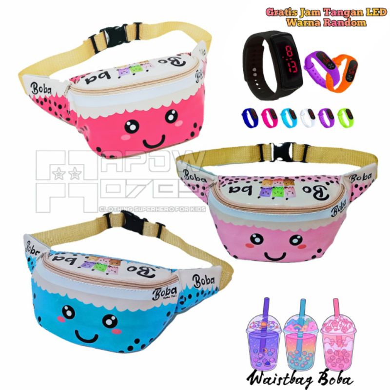 pdf waistbag anak free jam LED tas bahu anak tas slempang anak tas lucu