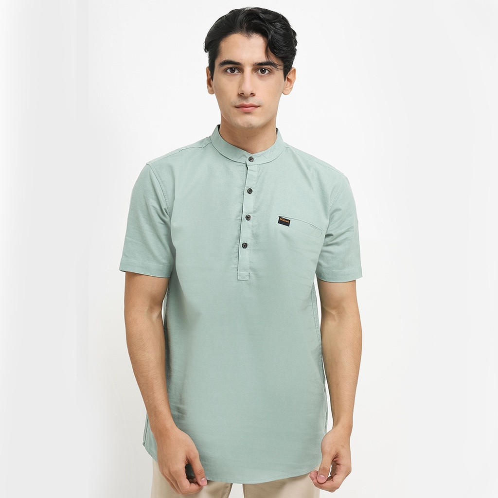 Brand Revolution - Kemeja koko pria reguler Stanstall Mint Green