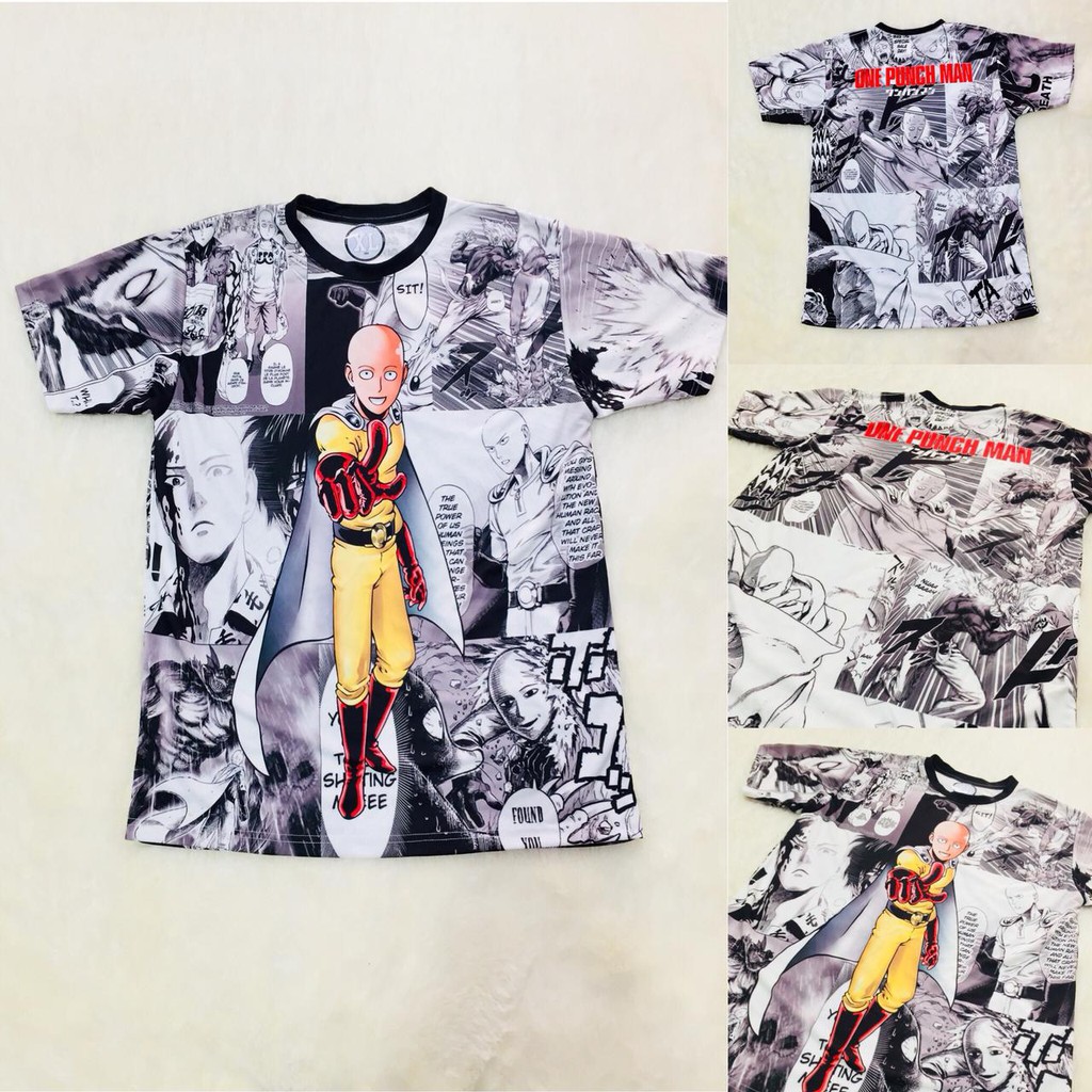 Kaos Saitama Fullprint One Punch Man Anime Manga Character Dryfit