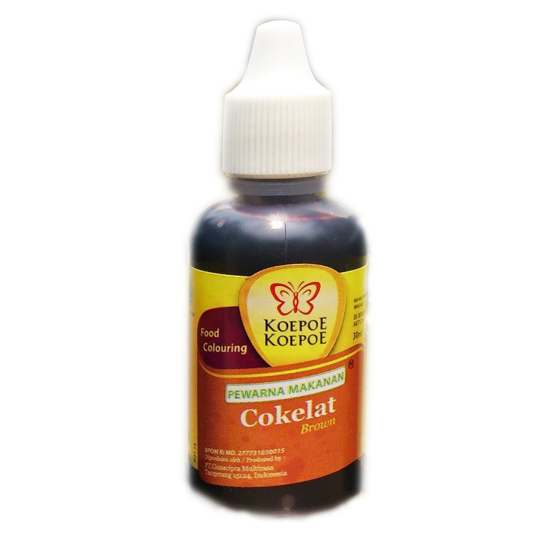 

PEWARNA CAIR MAKANAN/ MINUMAN KOEPOE KOEPOE COKELAT 30 GRAM / 30 G