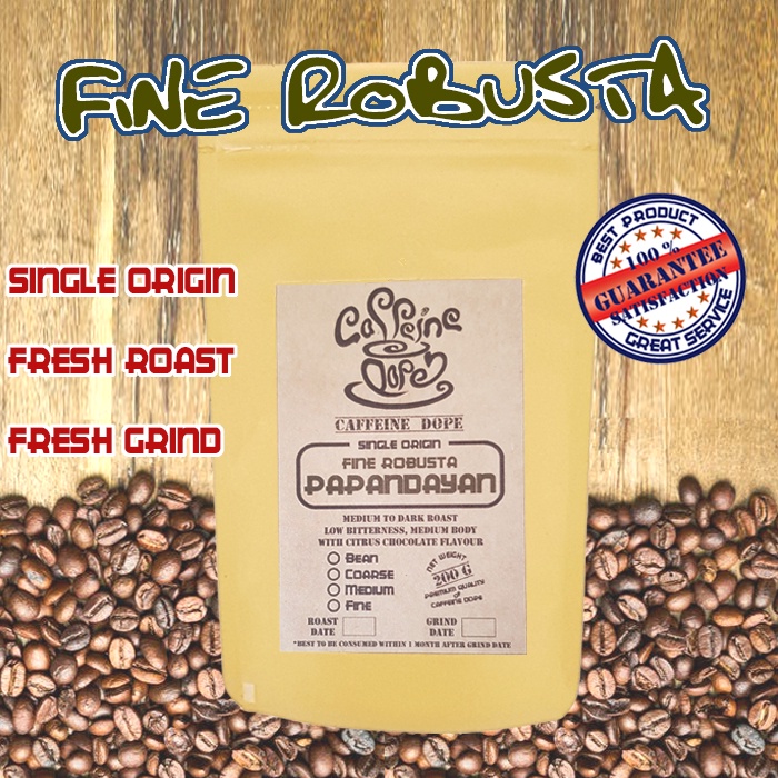 

Kopi Robusta Garut Papandayan 200 Gr -Fine Robusta- Bean/Biji & Ground/Bubuk