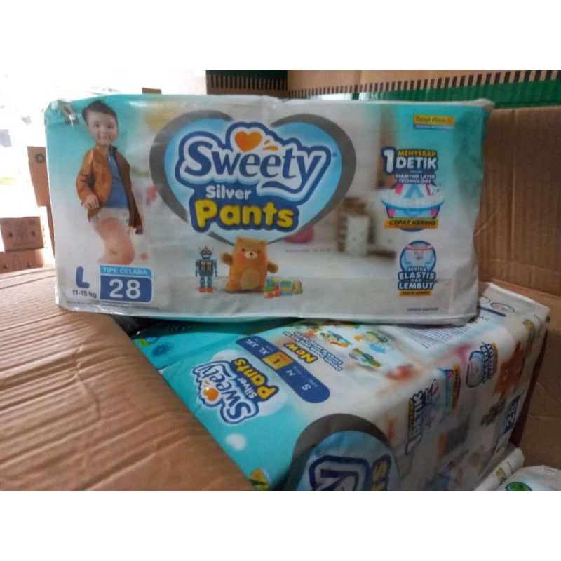 sweety silver pants L28 atau M30  sweety Pampers diapers silver