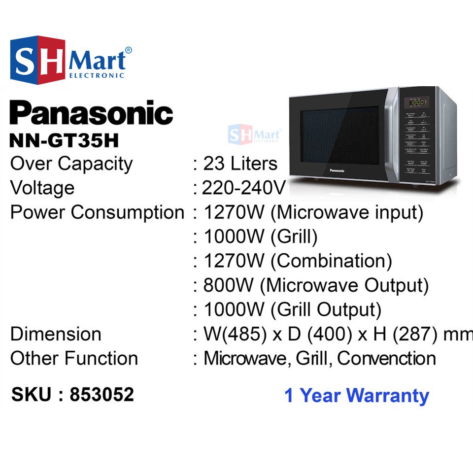 Microwave Panasonic NN GT35HM / NN-GT35HM TTE Grill Series 23 Liter (khusu medan)