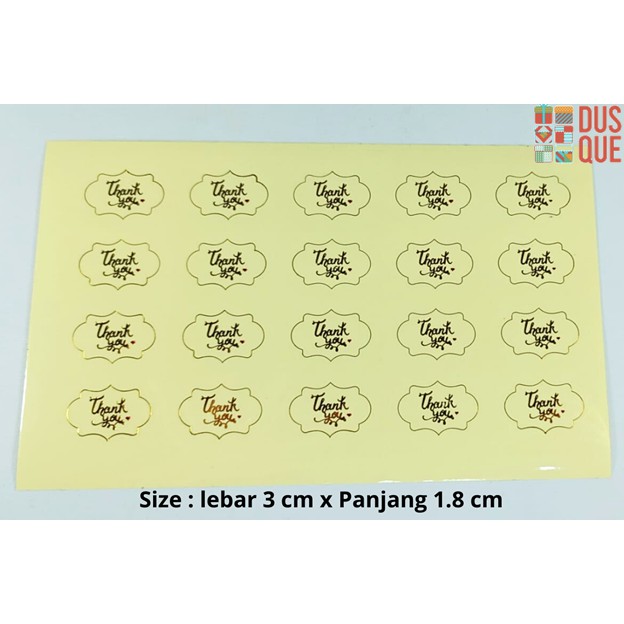 

(1 LEMBAR ISI 20PCS) STIKER THANK YOU LOVE TRANSPARAN / STICKER