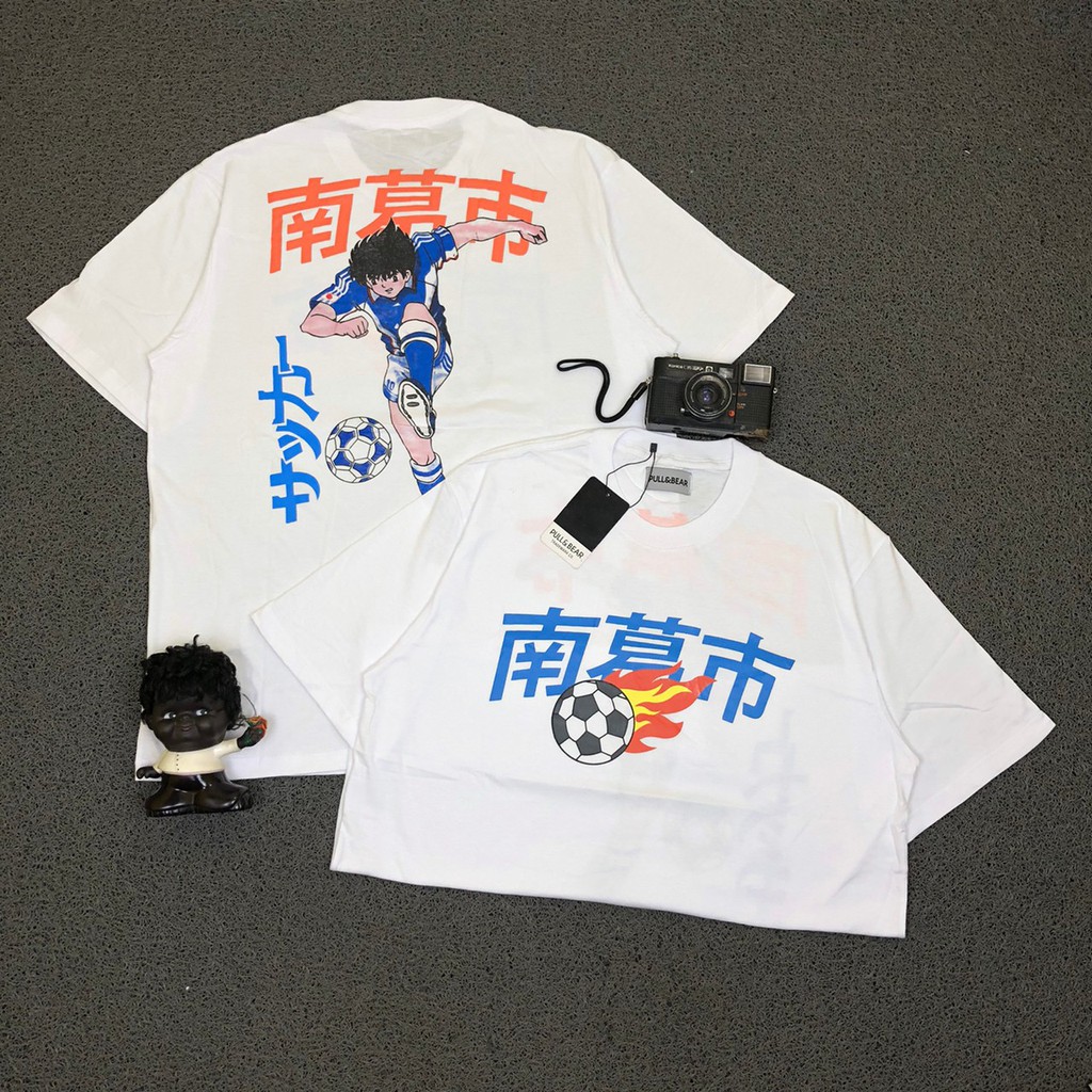 Kaos Tshirt Tee Pull & Bear Captain Tsubasa White