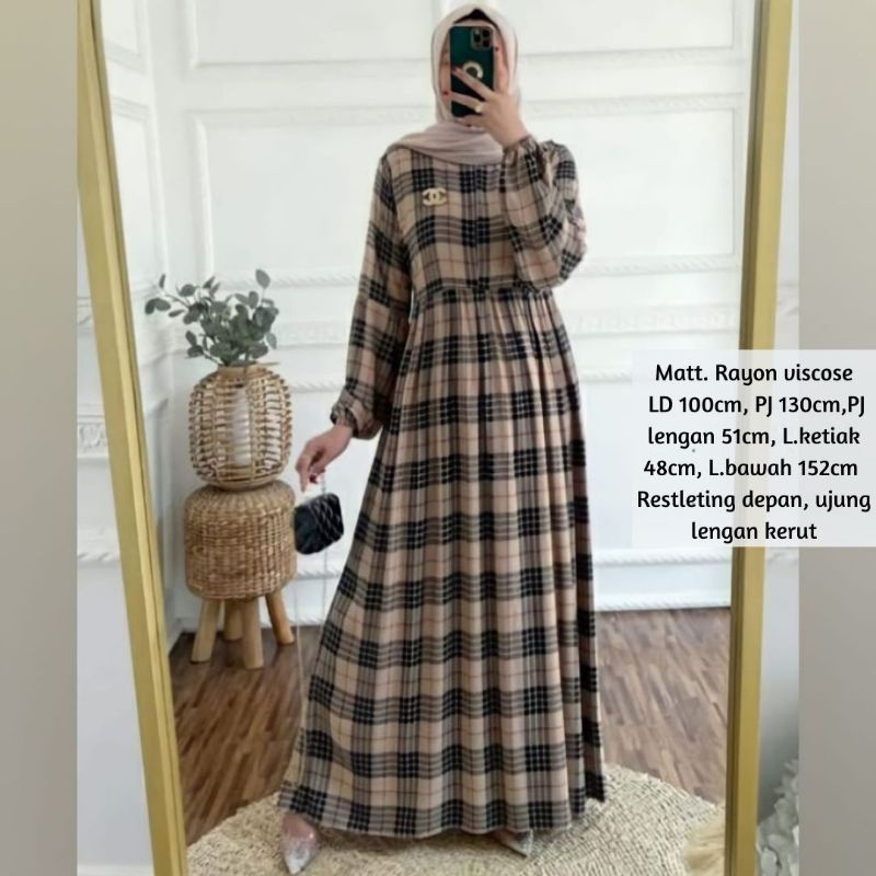 ASTRID MAXI DRESS RAYON ARMOR PREMIUM-Aurora dress latte 2