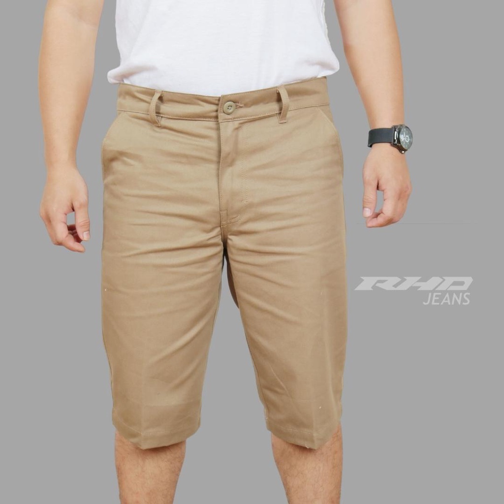 [BISA COD] RHDJEANS-Celana Pria Chinos Pendek Celana Pendek Premium Celana Twill warna Mocca Coklat
