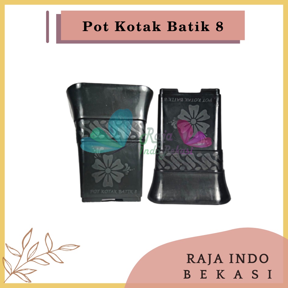 Pot Kotak BATIK 8 cm Putih Hitam Merah Orange Pot Kotak Tinggi Besar Kecil 8 Cm Nkt Putih Hitam