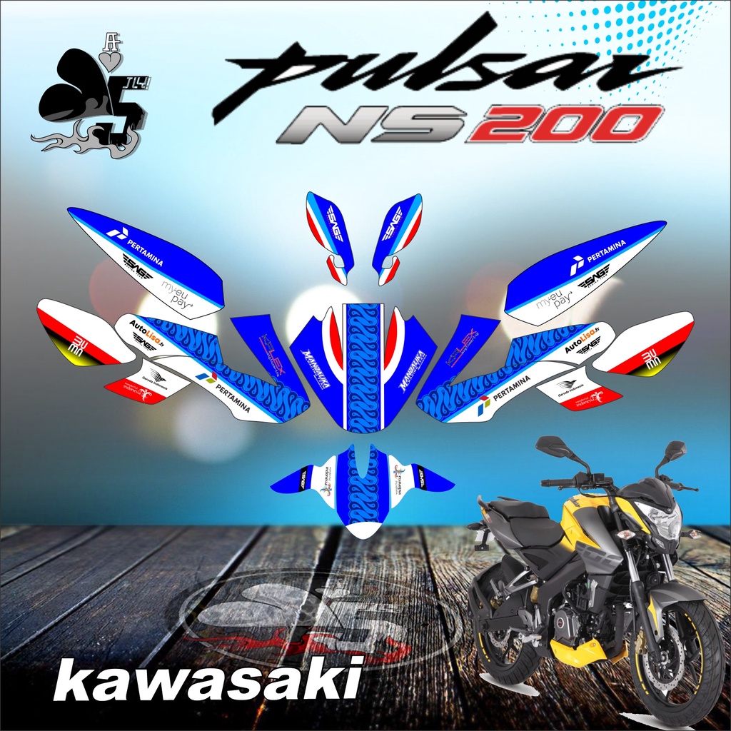 STICKER DECAL KAWASAKI PULSAR NS200 FULL BODY MANDALIKA