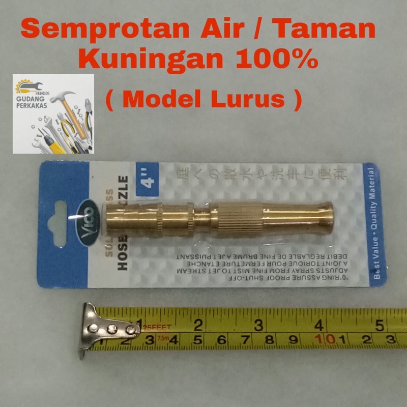 Semprotan Air Kuningan Lurus - Hose Nozzle Kepala Semprotan Taman Tanaman