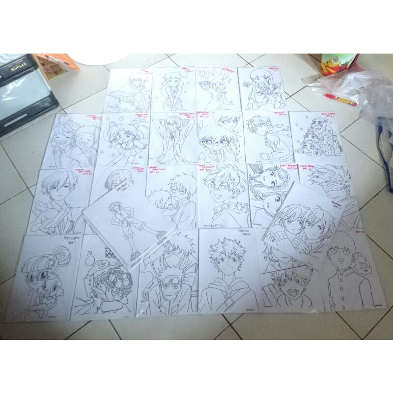

[Request judul] 12 lembar Coloring sheet /Kertas mewarnai Anime Animasi