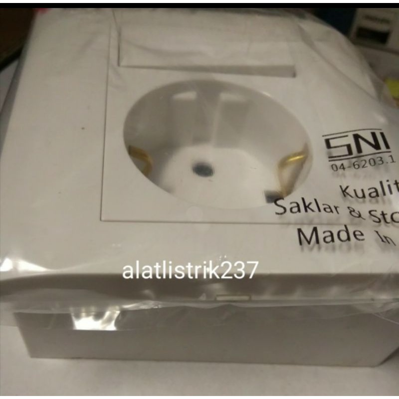 Stop Kontak Single + Saklar 16A Masko Piano N551 SNI+outbow dus