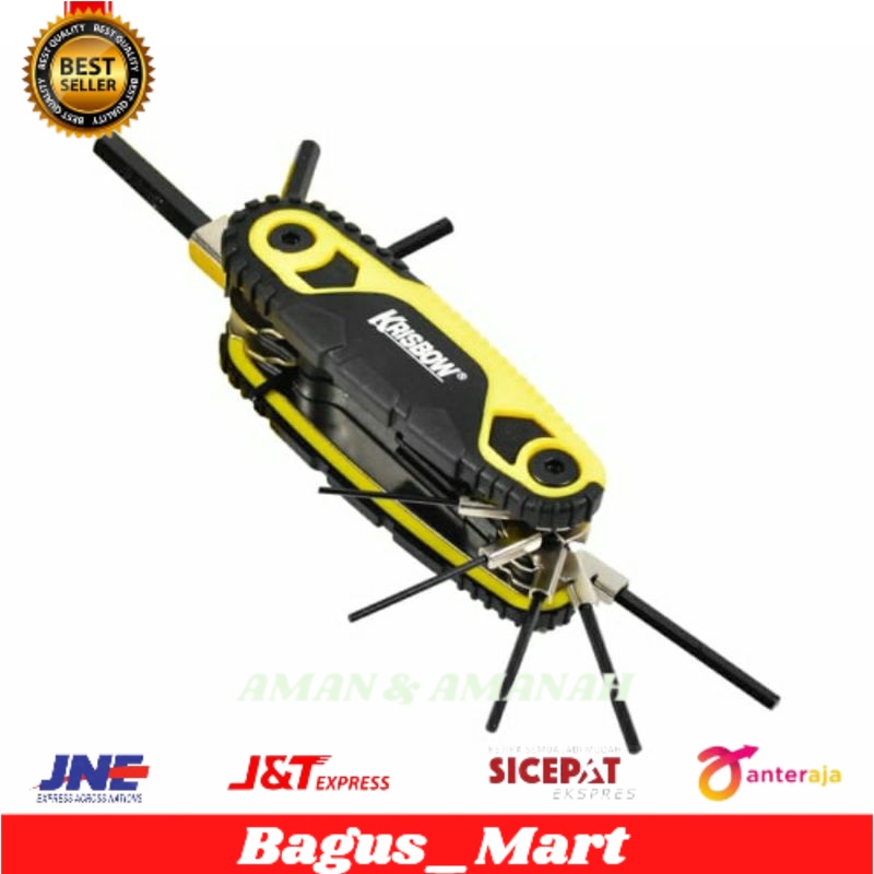 Krisbow Set Kunci L Hex Lipat 1.5-8 Mm 8 Pcs/kunci L set/kunci L serbaguna