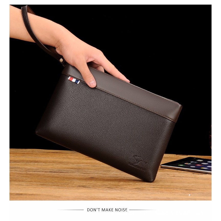 CLUTCH 596-2 DOMPET TANGAN JEPIT HANDBAG BESAR ADA TALI PENDEK MUAT IPAD BAHAN SEMI KULIT PREMIUM - NezMar