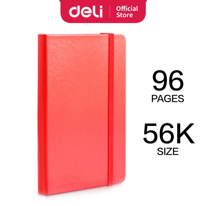 

Deli High Quality Notebook Bahan Cover Kulit 96 Lembar Ukuran 56K 3314 - Merah