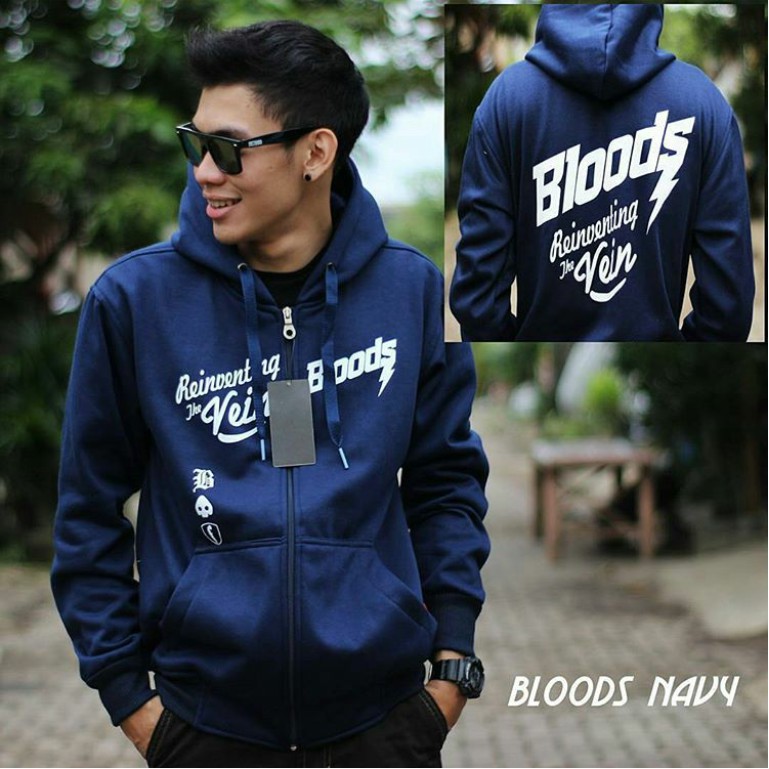 Jaket Bloods Navy Sweater Pria Wanita Grosir Bandung