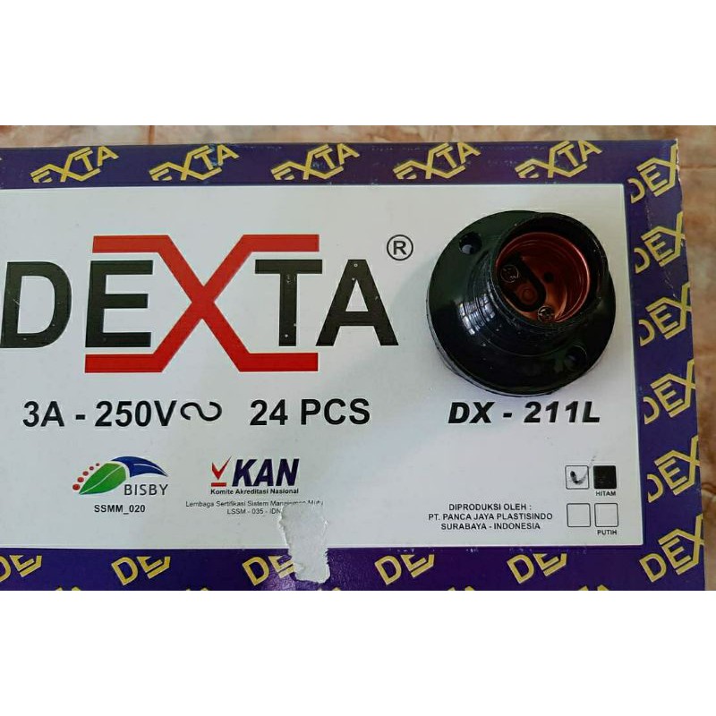 Fiting Fitting Lampu Plafon Bulat Hitam E27 DEXTA DX-211L