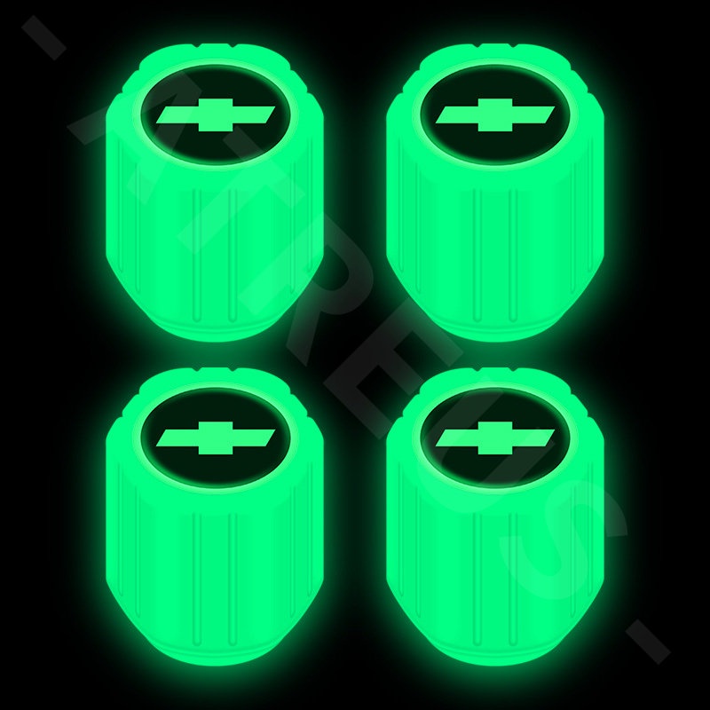 4pcs Chevrolet Luminous Pentil Ban Tutup Pentil Ban Spin Orlando Captiva Lova Zafira Trax Colorado Aveo Spark Aksesoris Mobil Motor Sepeda