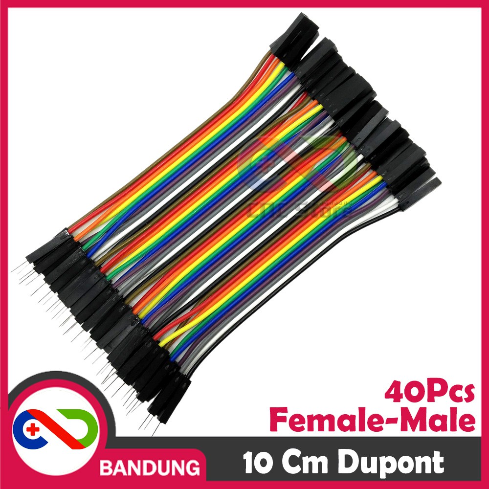 40PCS JUMPER CABLE KABEL 10CM MALE TO FEMALE DUPONT