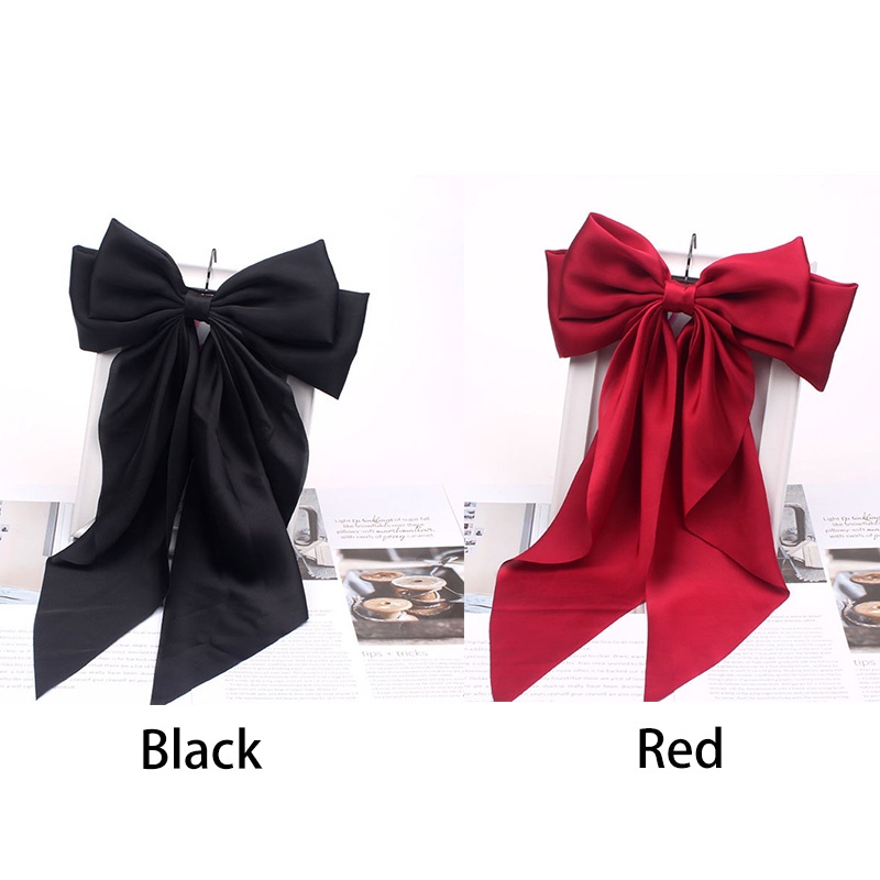 COD❤️Jepit Rambut Dasi Kupu-Kupu Klip Wanita Korea Ribbon Long Big Bow Hairpin All-match Elegan Temperamen Baik Aksesori Impor Fashion Murah Ready Stock