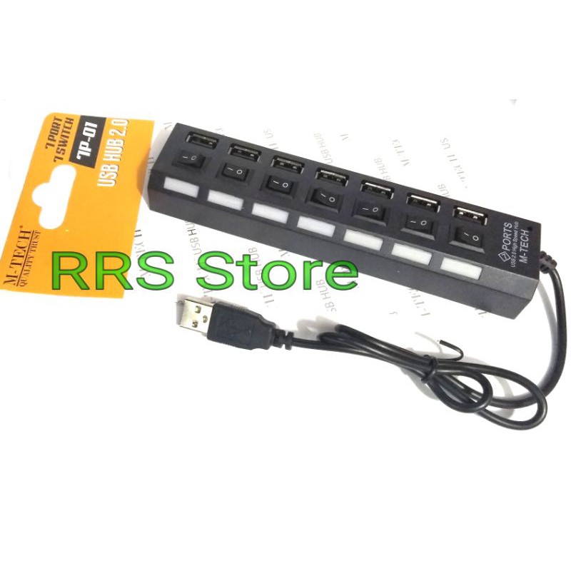 USB HUB 7 PORT ON/OF Hiqh Speed - Hitam