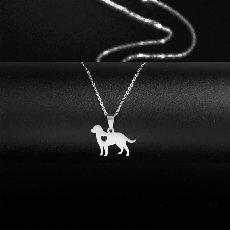 Gaya Korea stainless steel Cina zodiak kalung anjing in Wanita online influencer halus sederhana anj