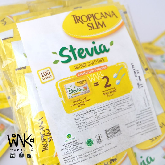 

Tropicana Slim Stevia Sweetener 100pc - Pengganti Gula Untuk Diabetes