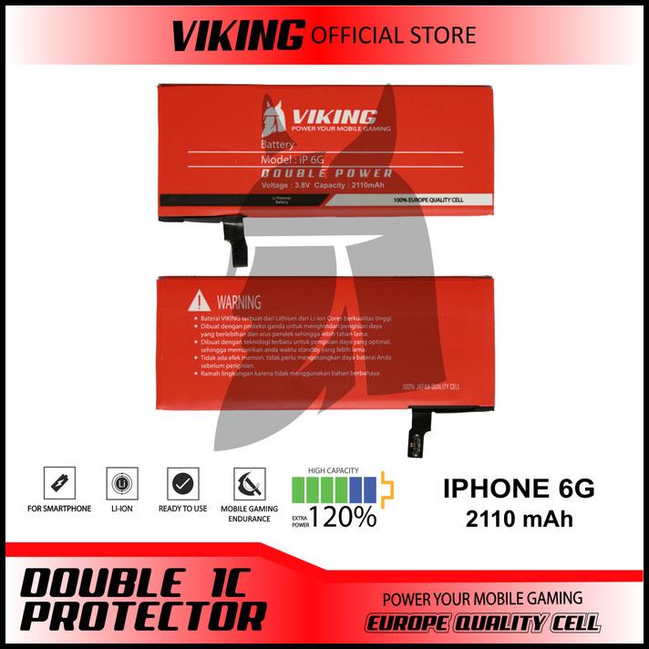 Baterai Viking Iphone 6 / 6G Double Power