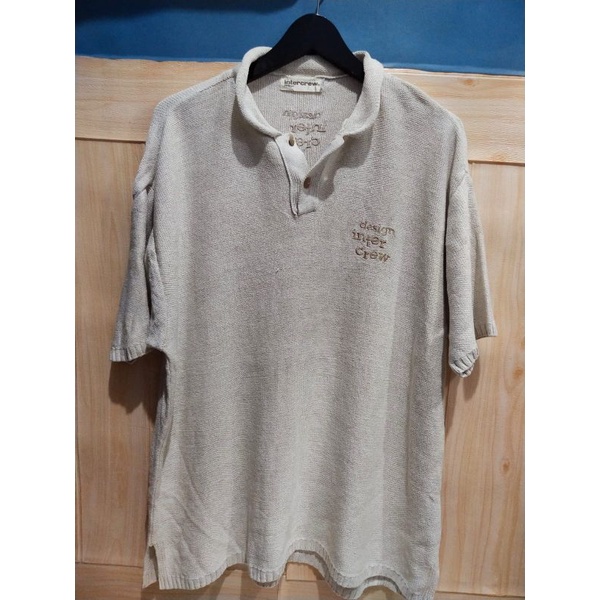 kaos kerah cowok rajut tebal