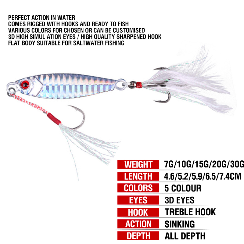 tajiki Jig Kail Pancing Alat Pancing Murah Umpan Pancing Umpan Mancing Trolling Lure 7g/10g/15g/20g/30g Slow Jig relix nusantara Umpan Mancing Umpan Ikan Metal Jig Jigging pro z gawky Jig 1PCS Umpan Pancing Buatan Alat Pancing