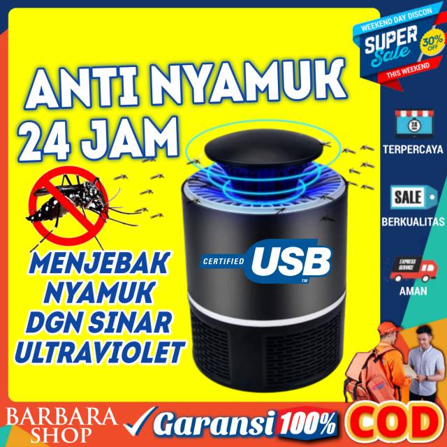 Perangkap Nyamuk Elektrik USB LED Ultraviolet / Jebakan Lalat Pintar LED UV