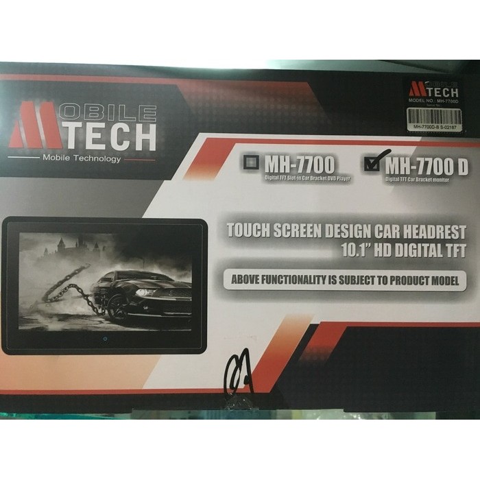 MONITOR HEADREST DVD MTECH PORTABLE WP B-54 CLIP ON 10 INCH MH-7700D