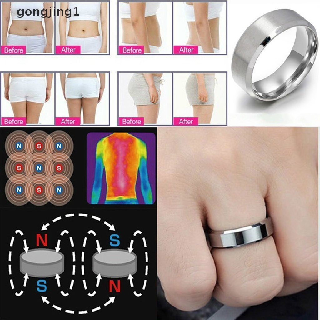 Cincin Terapi Magnetik Bahan Stainless Steel Untuk Menurunkan Berat Badan