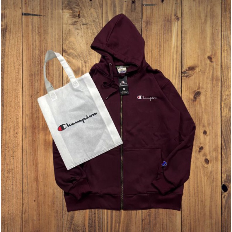 FREE PAPERBAG!!!SWEATER HOODIE CHAMPION ZIPPER BORDIR FULLTAG&amp;LEBEL PREMIUM