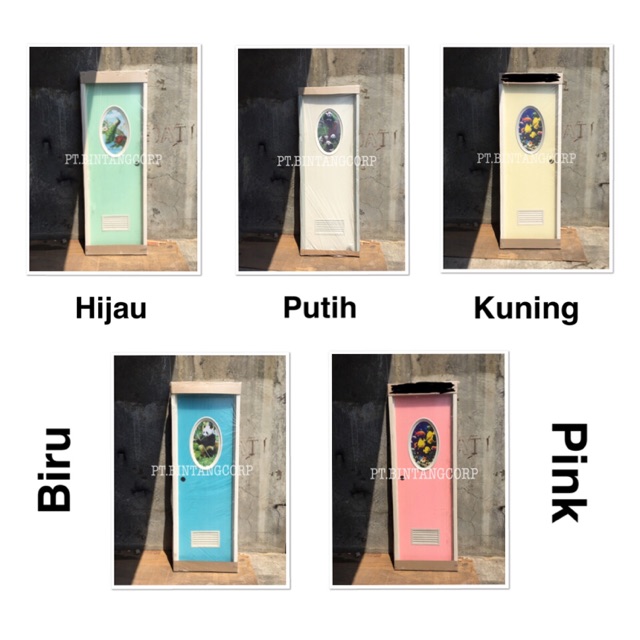 Pintu Kamar Mandi Pvc Oval Plastik Hijau Putih Kuning Biru Pink Urat Kayu Shopee Indonesia