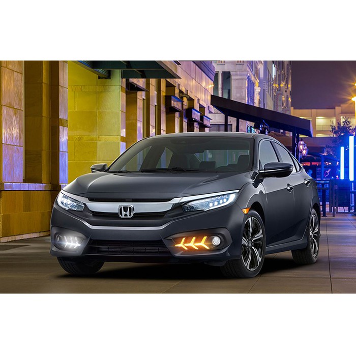 HONDA CIVIC TURBO FC 2016 UP LAMPU BEMPER DRL LED LAMBO SEQUENTIAL DRL