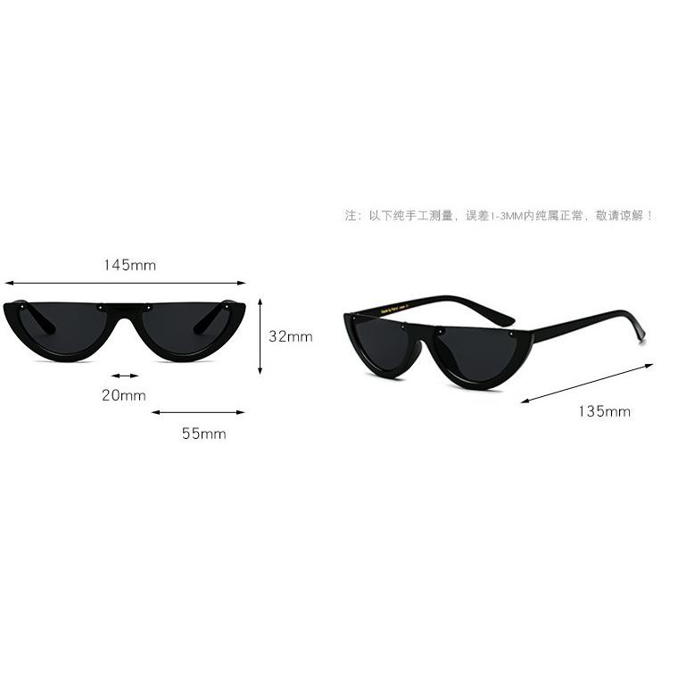 MM - Kacamata Hitam Wanita Pria Kacamata Oval Kode 8066 Half Frame Sunglasses-8