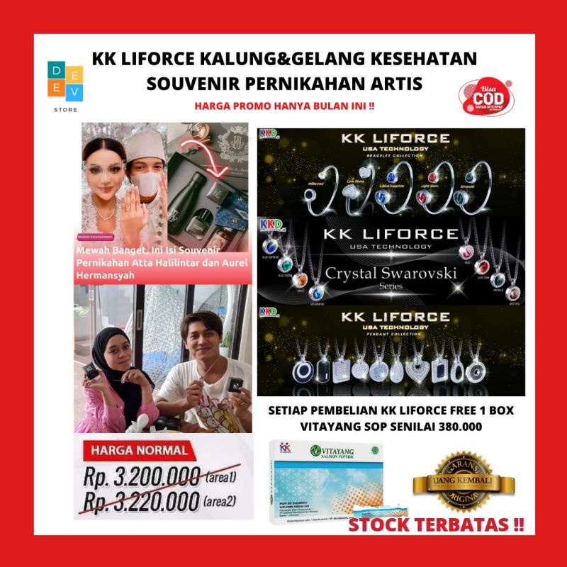 Promo Kemerdekaan Paket Murah KK Liforce FREE Vitayang SOP Kalung Kesehatan Artis Gratis Salmon Ovar