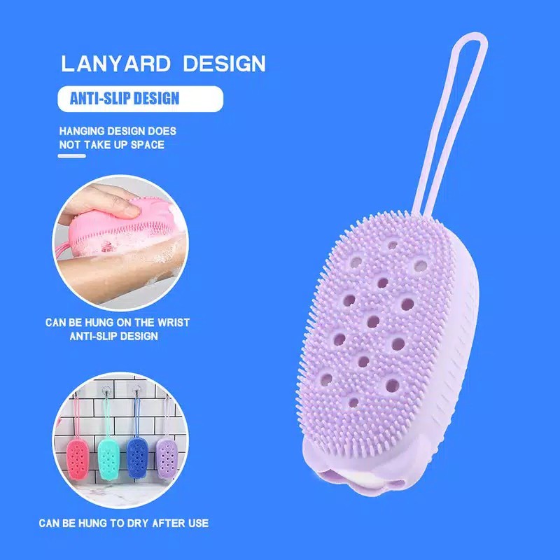 SO Bubble bath brush silicon fast foaming spon busa sikat daki pijit badan motif boneka free sabun