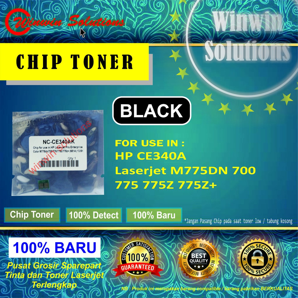 CHIP TONER HP CE340A Cartridge M775DN 700 775 775Z 775Z+ (650A) BLACK