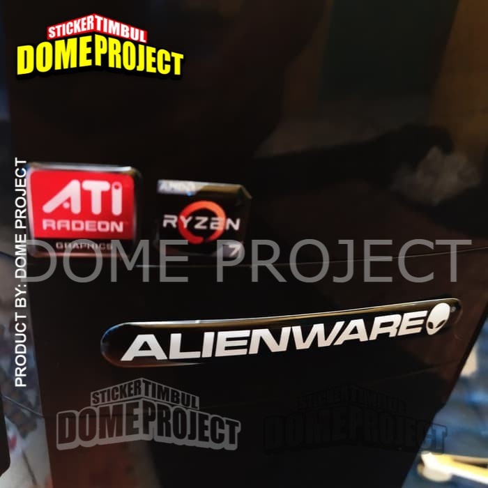 STIKER MOTOR EMBLEM ALIENWARE STIKER RESIN TIMBUL LENTUR STIKER MOTOR