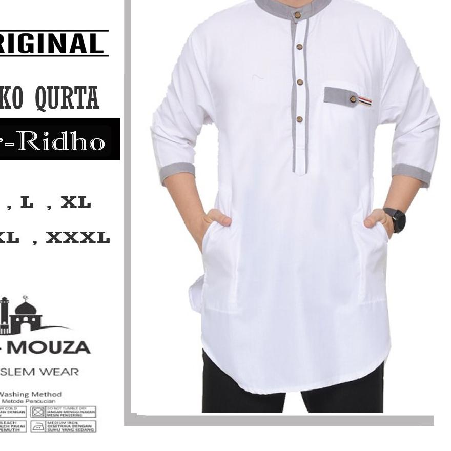 ❆ Baju Koko Qurta Kurta Ar-Ridho Katun Premium Ukuran Jumbo ●